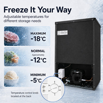 PowerPac 90L Chest, Upright, Freestanding Freezer (PPFZ99) Black