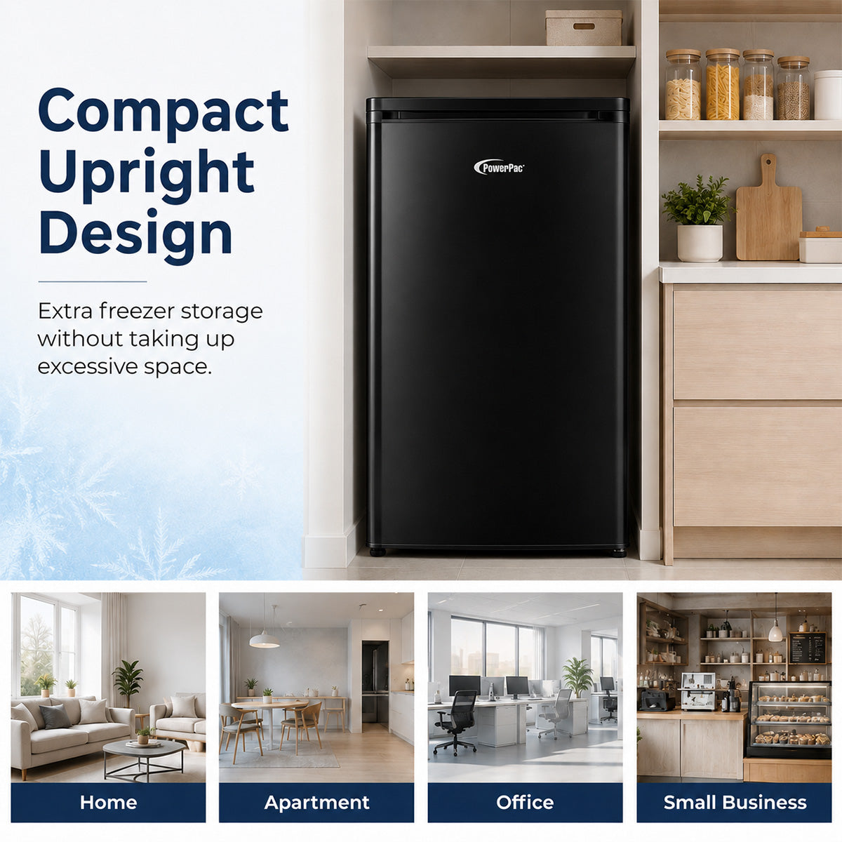 PowerPac 90L Chest, Upright, Freestanding Freezer (PPFZ99) Black
