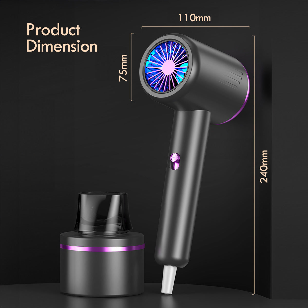 High Speed Hair Dryer, Foldable Hair Dryer, 1300W (PPH1200A) Pink