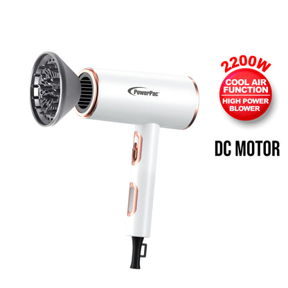 DC High Speed Motor Hair Dryer with Diffuser 2200W (PPH1327A)