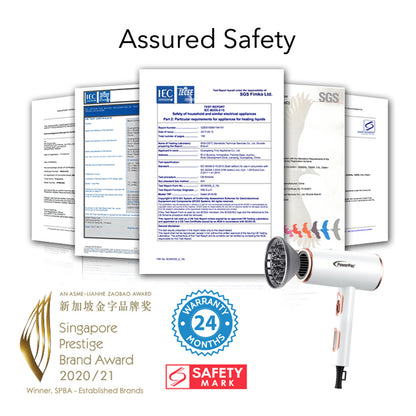 DC High Speed Motor Hair Dryer with Diffuser 2200W (PPH1327A)