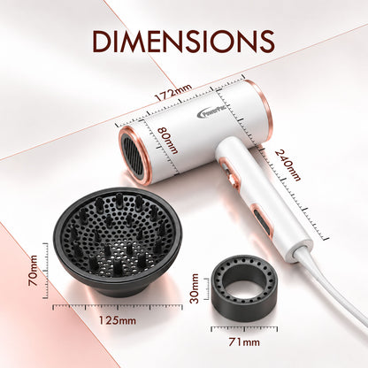 PowerPac DC High Speed Motor Hair Dryer with Diffuser, 2200W (PPH1327A)