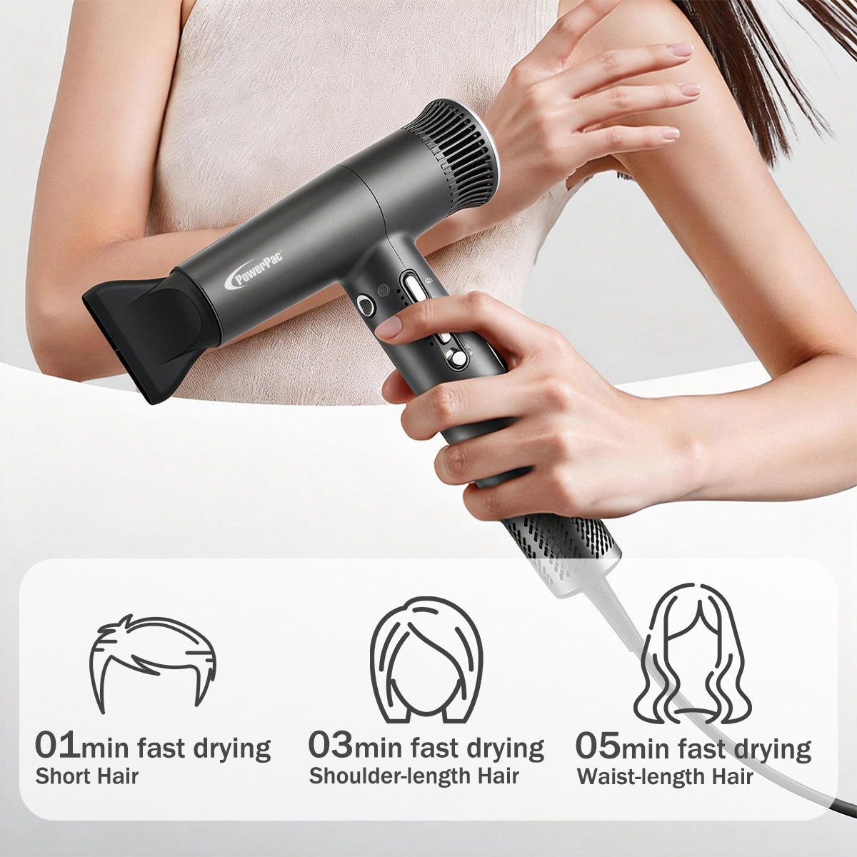 High Speed Hair Dryer with cool air, Ionic Blow Dryer 1800W (PPH2878)
