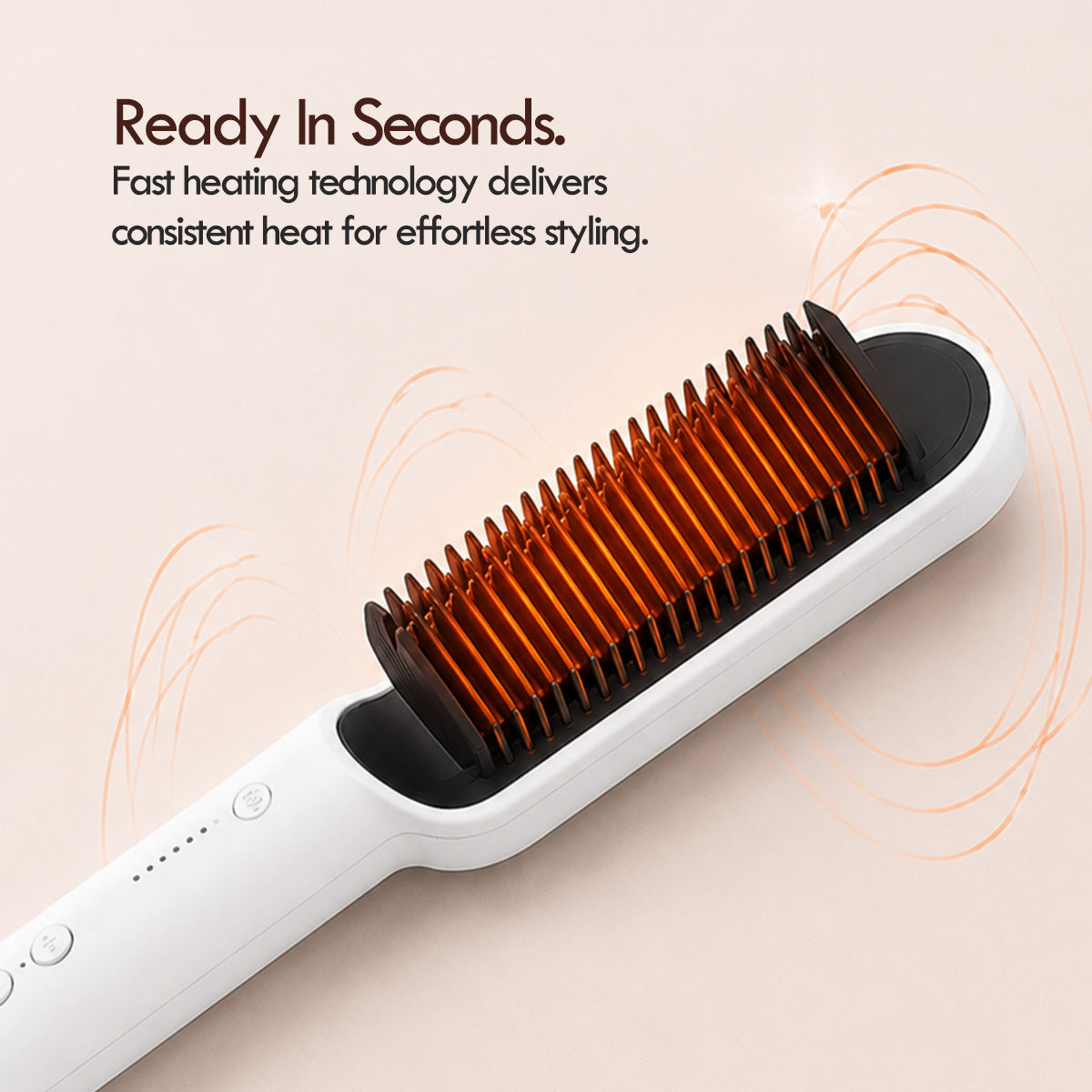 PowerPac Electric Hair Straightener Brush with Quick heat up, 5 Temperature settings & neon indicator (PPH5093)