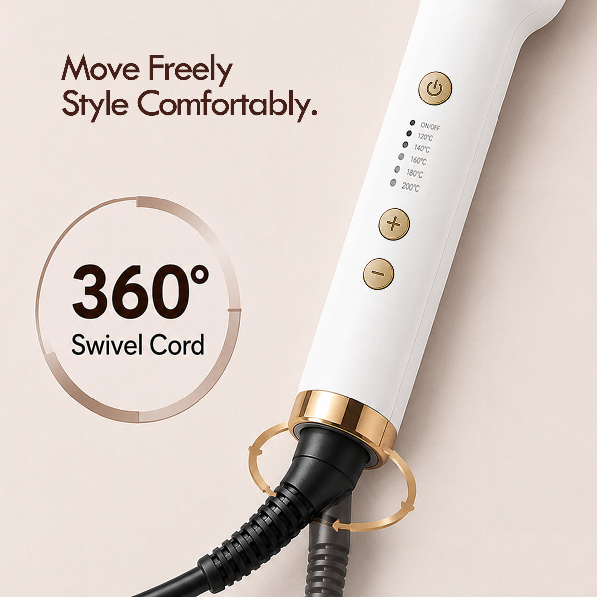 PowerPac Electric Hair Straightener Brush with Quick heat up, 5 Temperature settings & neon indicator (PPH5093)
