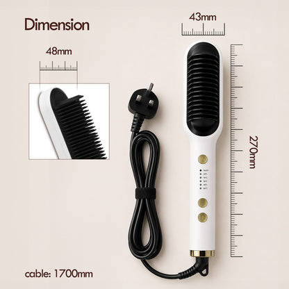 PowerPac Electric Hair Straightener Brush with Quick heat up, 5 Temperature settings & neon indicator (PPH5093)