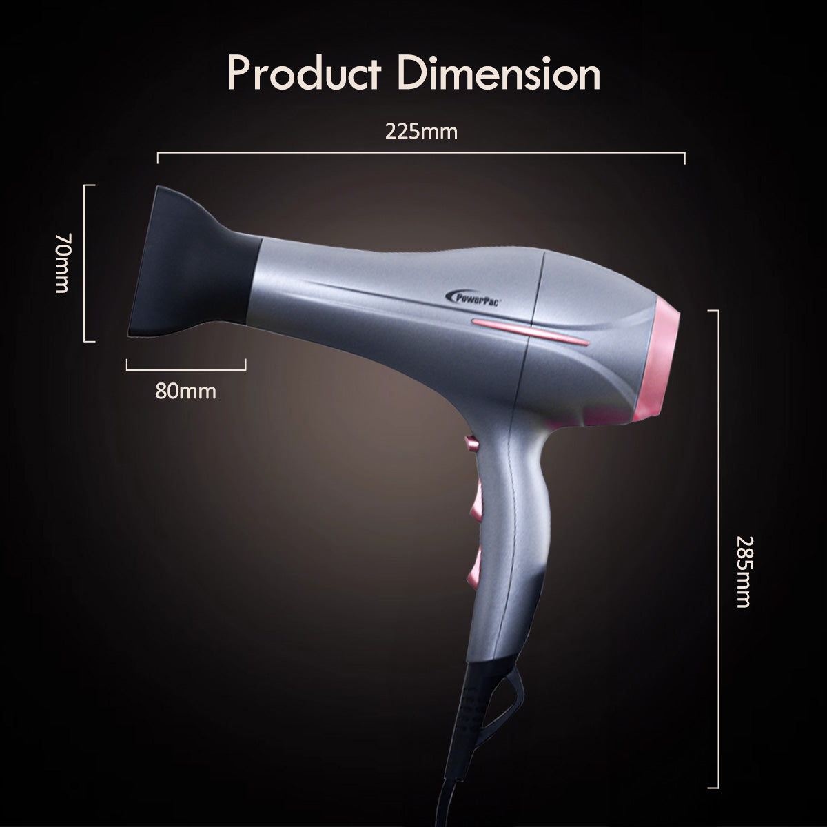DC High Speed Hair Dryer with cool air, Professional Hair Dryer, 2200W (PPH9075A)
