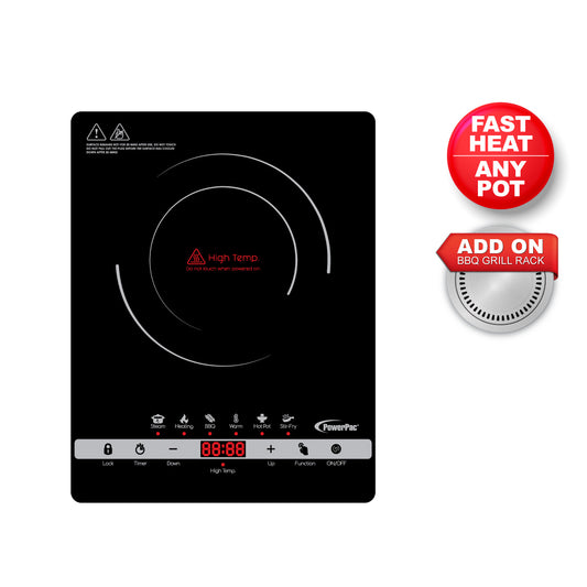 Ceramic Cooker Infrared Cooker (Any Pot) BBQ Grill 2000 Watts (PPIC836+BBQ Plate)