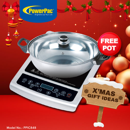 Induction Cooker Steamboat with Stainless Steel Pot & Overheat Protection (PPIC848)