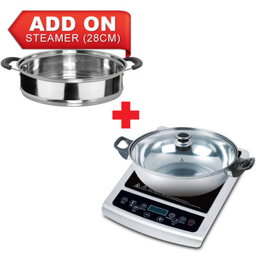 Induction Cooker Steamboat with Stainless Steel Pot + Stainless Steel Steamer (PPIC848+ Steamer)