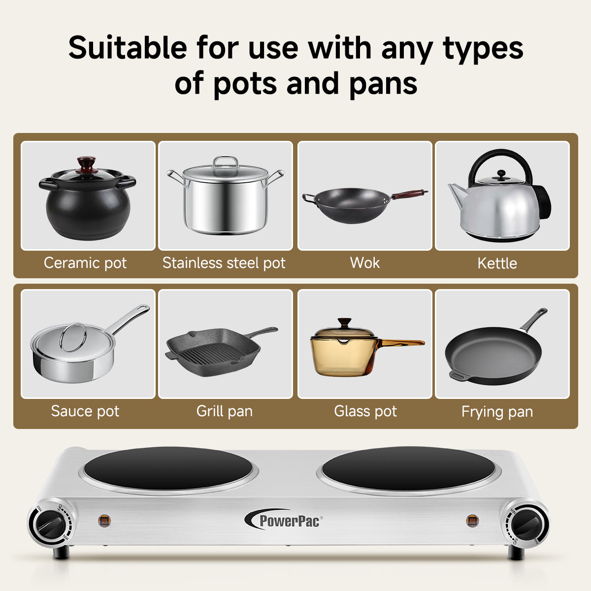 Double Stove, Double Burner, Ceramic Cooker, Infrared Cooker, Any Pot Cooker 2400 Watts (PPIC862)