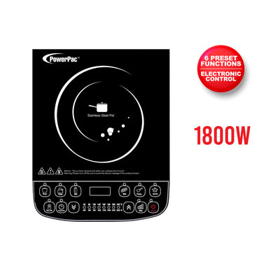 PowerPac Steamboat Induction Cooker, 6 Preset Functions, 1800W (PPIC887ANP)