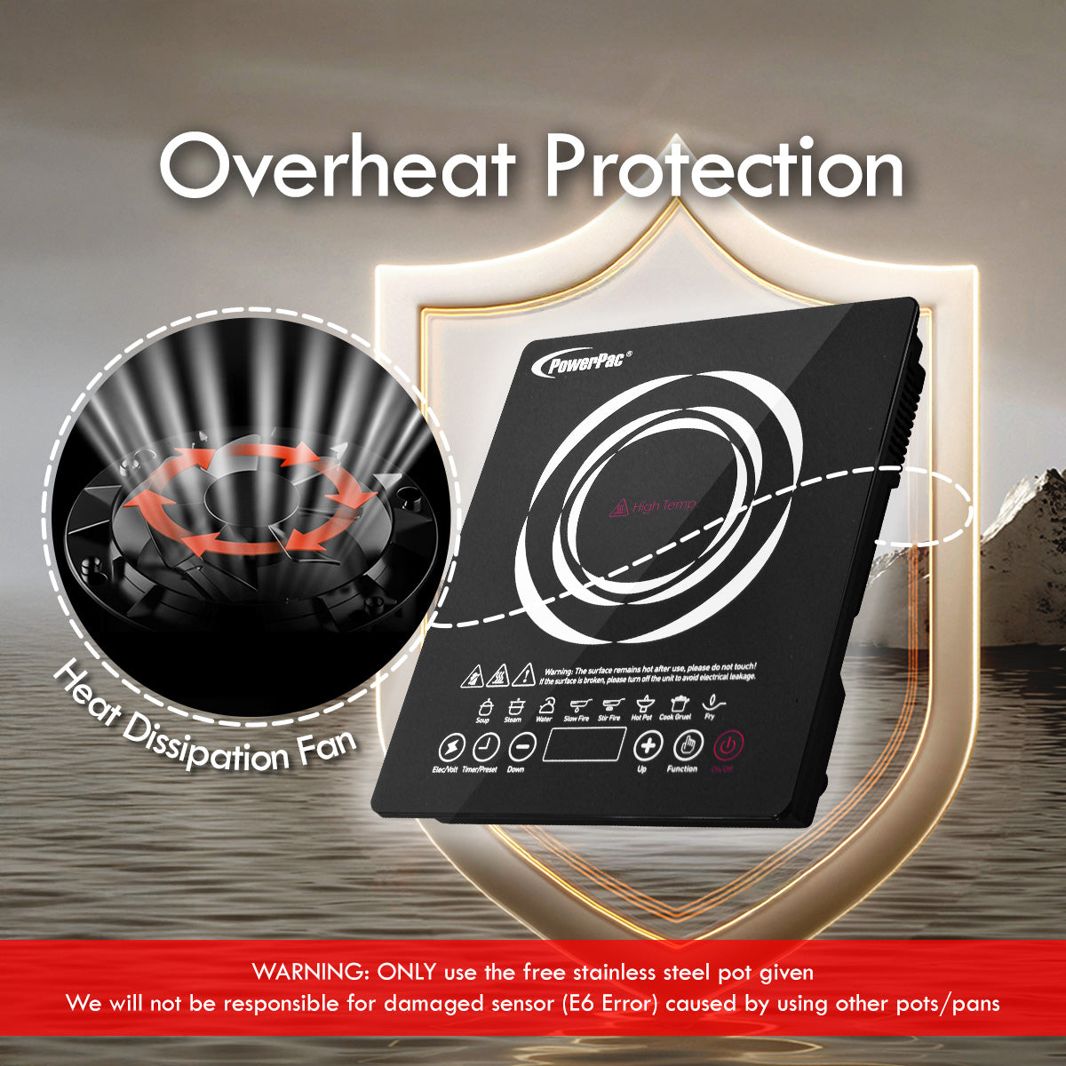 Steamboat Induction Cooker with Stainless Steel Pot (PPIC888A)