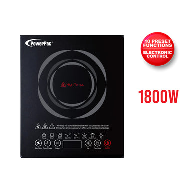PowerPac Steamboat Induction Cooker, 10 Preset Functions, 1800W (PPIC888ANP)