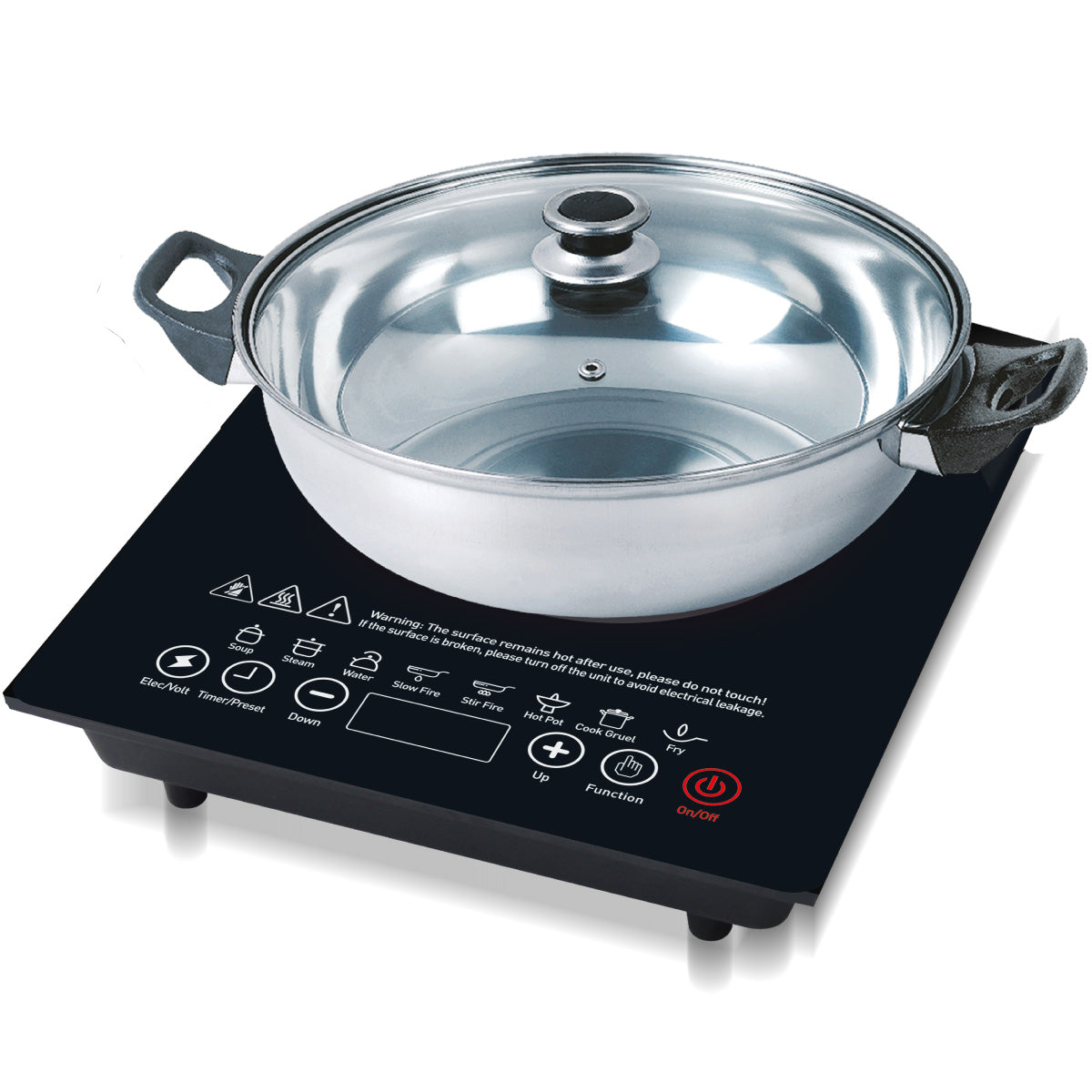 Steamboat Induction Cooker with Stainless Steel Pot + Stainless Steel Steamer (PPIC888+ Steamer )