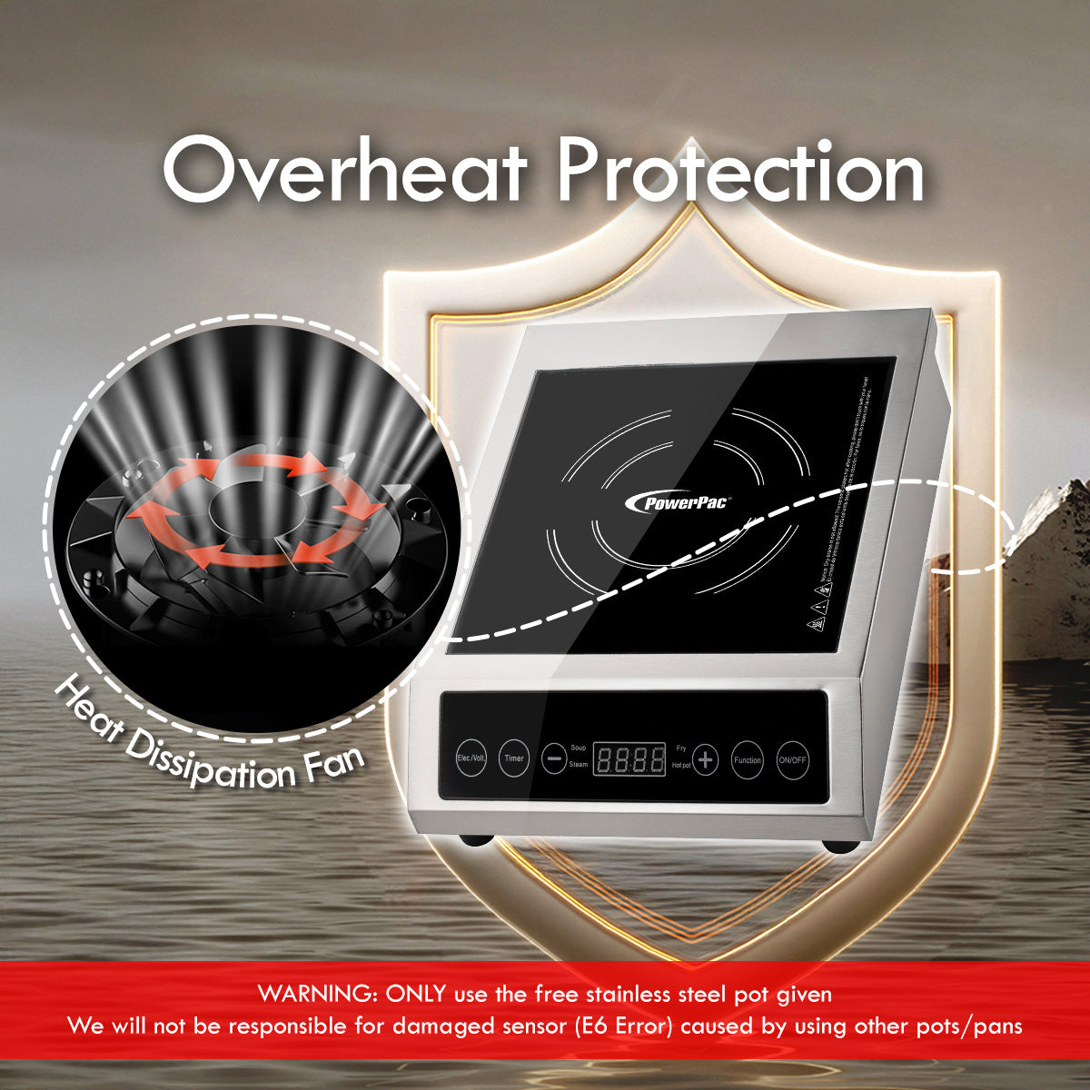 Induction Cooker (Commercial), High Power Induction Cooker, Fast Heat Induction Cooker 3600W (PPIC889)