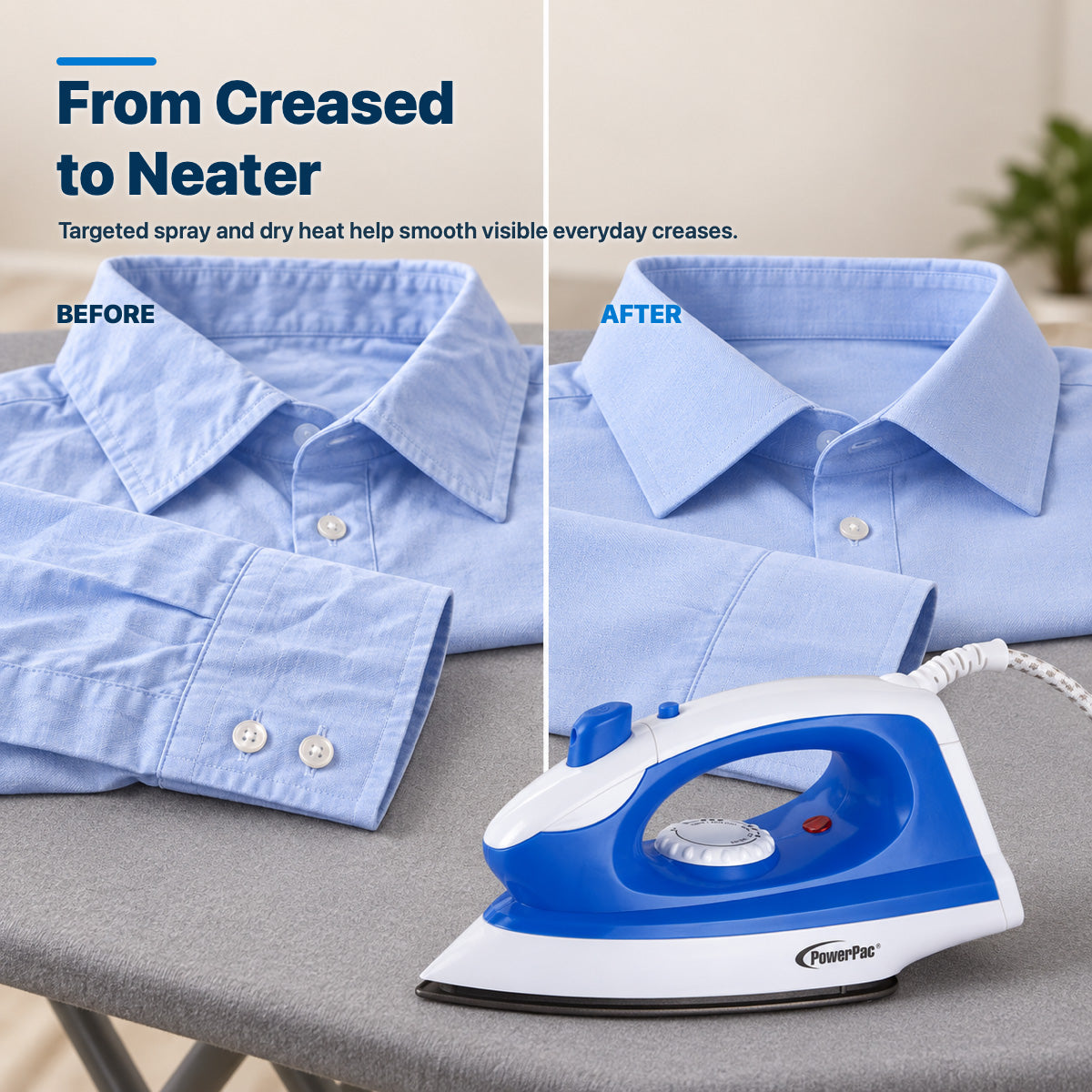 PowerPac Dry Iron with Spray and Non Stick Plate (PPIN1000)