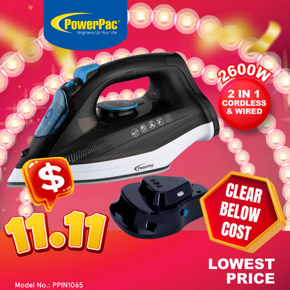 2 IN 1 Cordless Steam Iron, Steam Iron, Iron With Spray (PPIN1065)