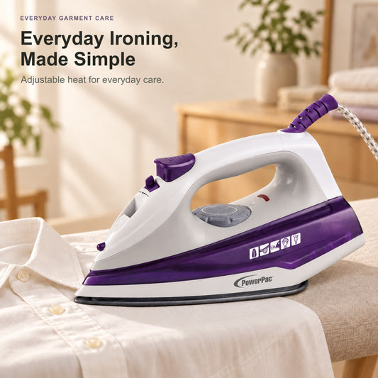 PowerPac Steam Iron with Spray , Non Stick Iron (PPIN1107)