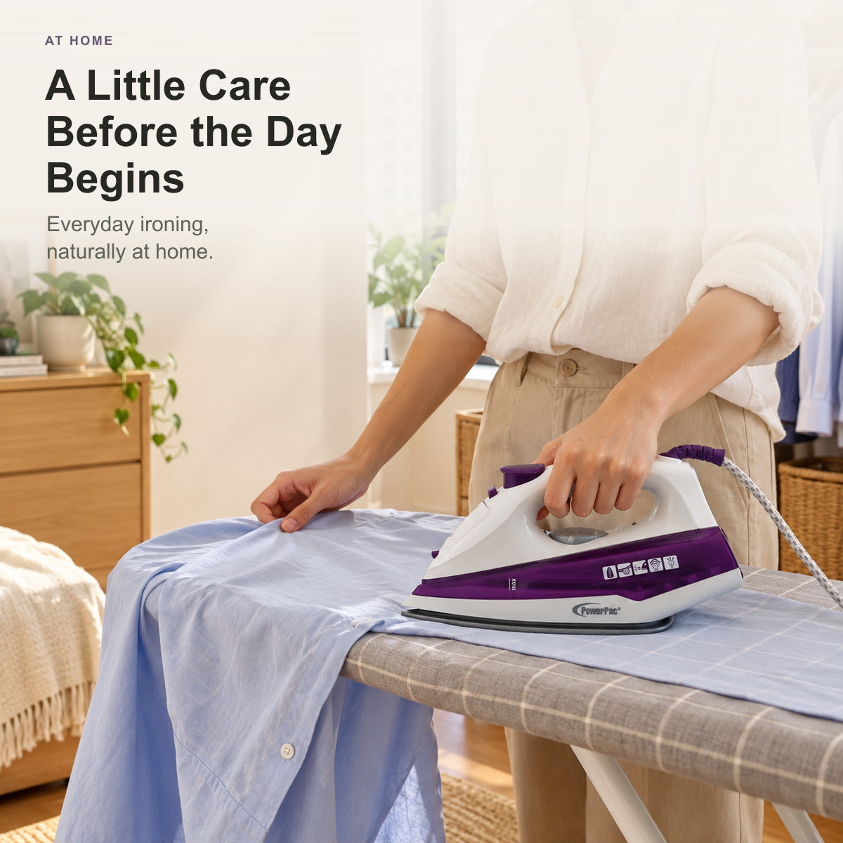 PowerPac Steam Iron with Spray , Non Stick Iron (PPIN1107)