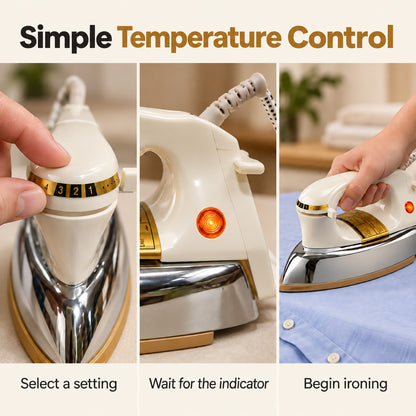 PowerPac 1.5KG Heavy Dry Iron with Temperature control (PPIN1127)
