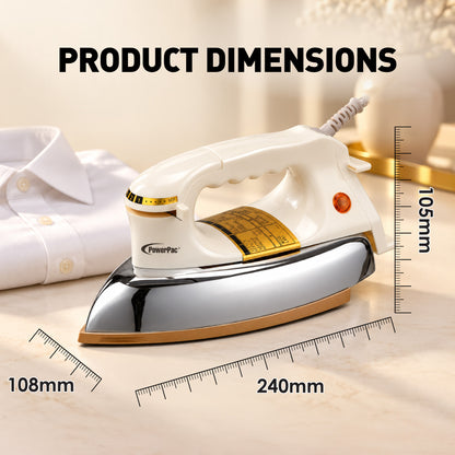 PowerPac 1.5KG Heavy Dry Iron with Temperature control (PPIN1127)