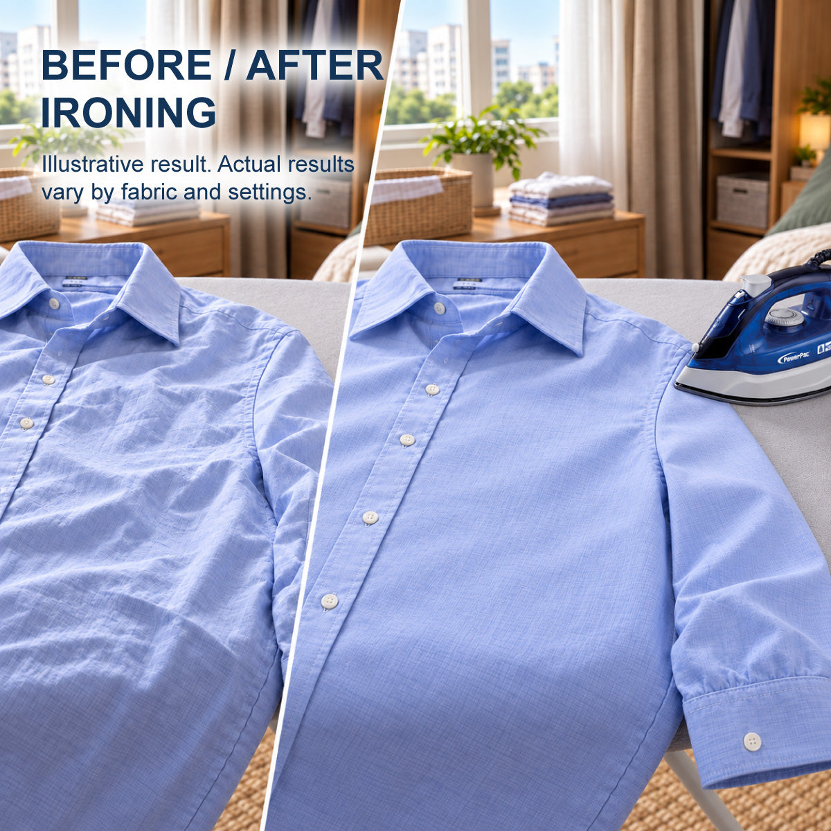 PowerPac Steam Iron with Spray, Non Stick Plate (PPIN1200)