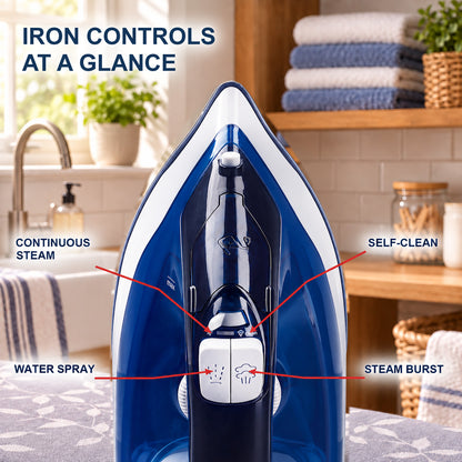 PowerPac Steam Iron with Spray, Non Stick Plate (PPIN1200)