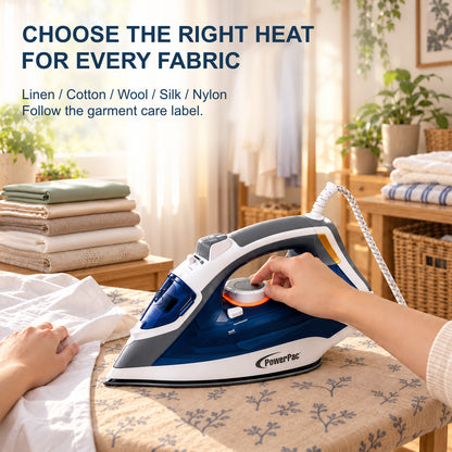 PowerPac Steam Iron with Ceramic Soleplate, Heavy Duty Iron, Non Stick Iron (PPIN2400)
