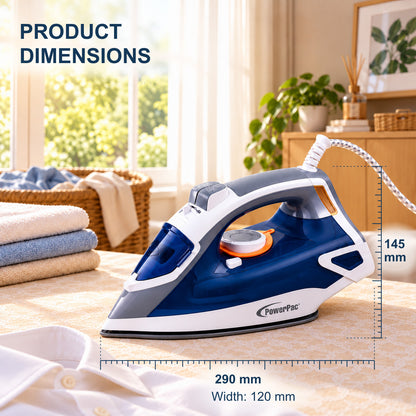 PowerPac Steam Iron with Ceramic Soleplate, Heavy Duty Iron, Non Stick Iron (PPIN2400)