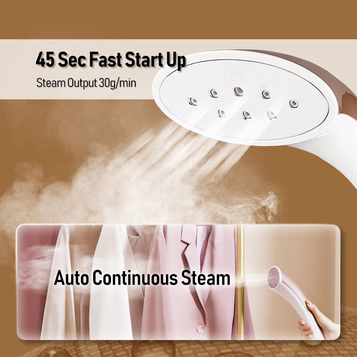 Garment Steamer With 2 Heat Selector 2.8L Water Tank  (PPIN619A)
