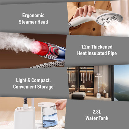 Garment Steamer With 2 Heat Selector 2.8L Water Tank  (PPIN619A)