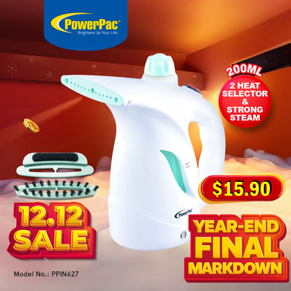 Portable handheld garment steamer (PPIN627)