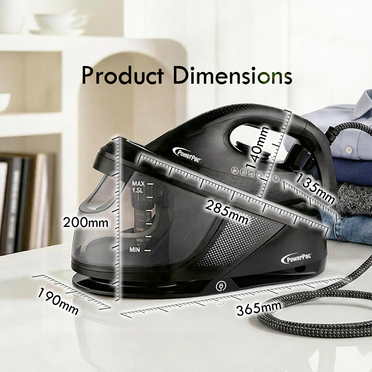 PowerPac High-Power Steam Iron with Detachable Base (PPIN1629)