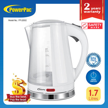 Electric Kettle Jug, Cordless Jug 1.7L BPA FREE (PPJ2002)