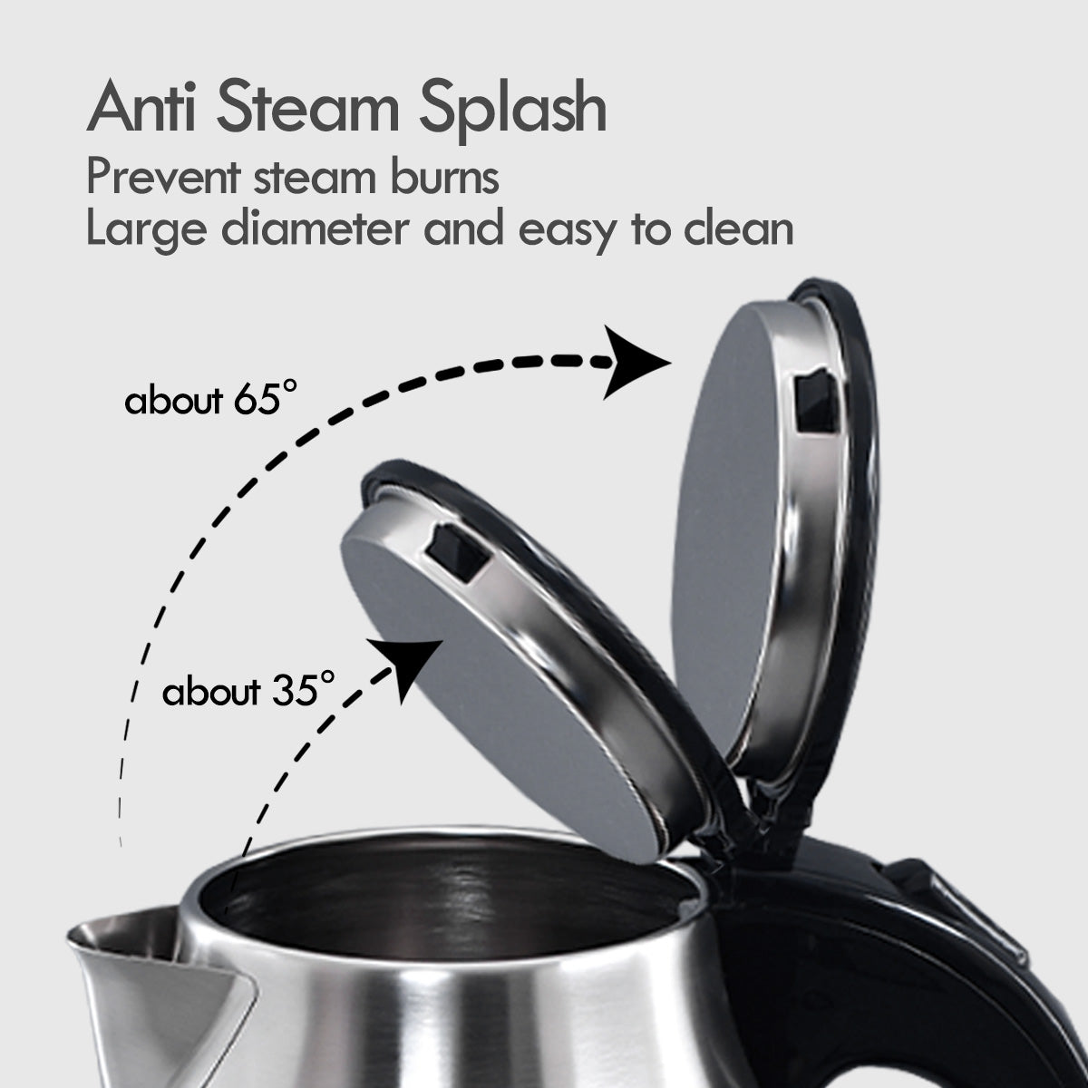 Electric Kettle, Cordless Kettle Jug 1.8L Stainless Steel (PPJ2003)