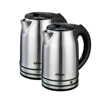 PowerPac Electric Kettle, Cordless Kettle Jug 1.8L Stainless Steel (PPJ2003)