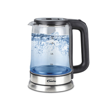 PowerPac Cordless Kettle Jug 1.8L Tempered Glass Jug, Electric Kettle (PPJ2004B)