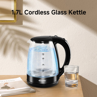 Cordless Kettle Jug 1.7L Glass Jug, Electric Kettle ( PPJ2004G)