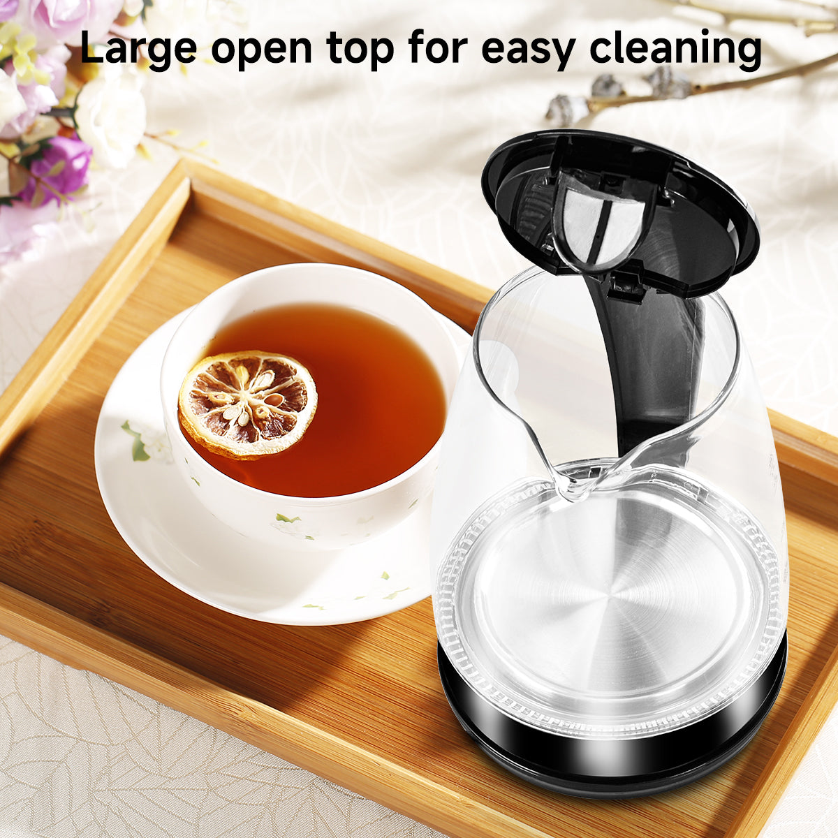 Cordless Kettle Jug 1.7L Glass Jug, Electric Kettle ( PPJ2004G)