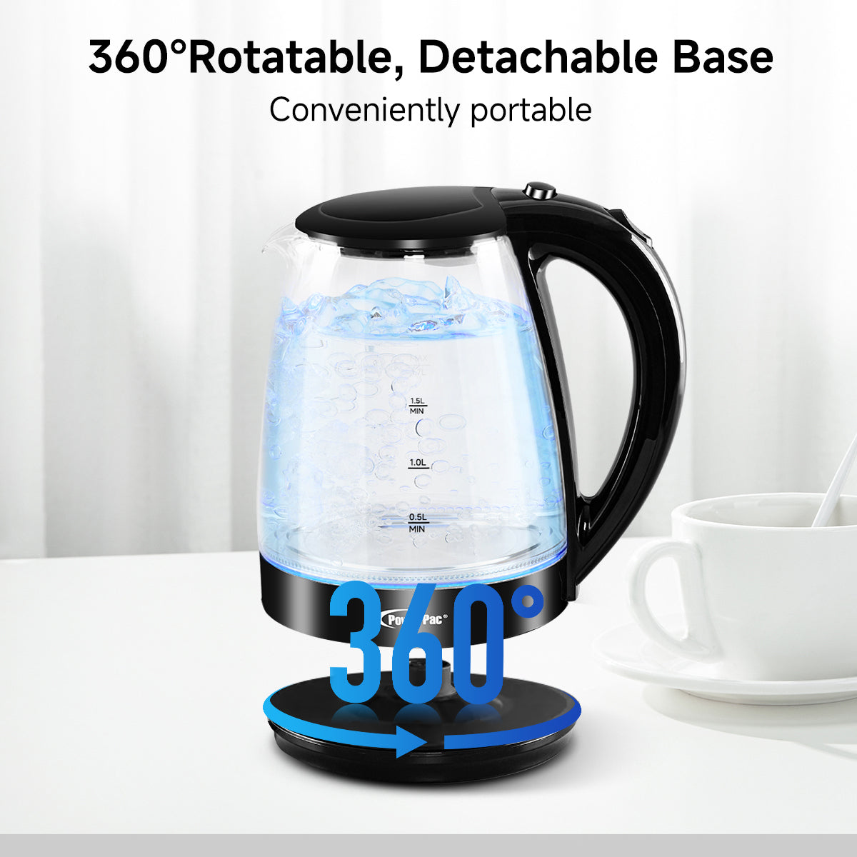 Cordless Kettle Jug 1.7L Glass Jug, Electric Kettle ( PPJ2004G)