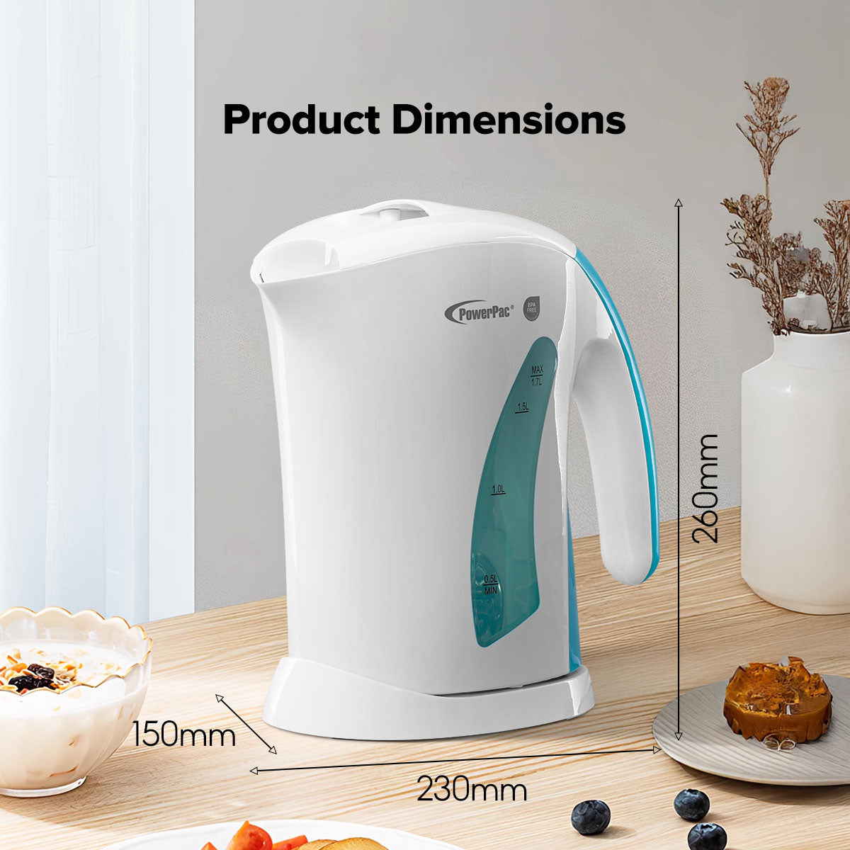Electric Kettle Jug 1.7L BPA FREE (PPJ2005)