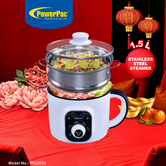 Steamboat Multi Cooker 1.5L Non-stick cooker with Food Steamer (PPJ2020)