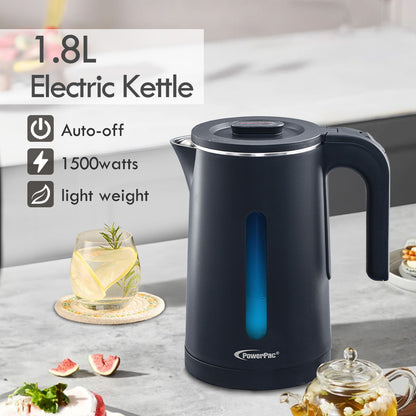 Electric Kettle Jug, Cordless Kettle 1.8L Cool Touch Insulation (PPJ2022) Black