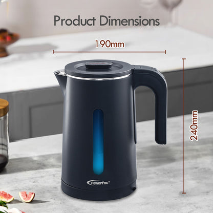 Electric Kettle Jug, Cordless Kettle 1.8L Cool Touch Insulation (PPJ2022) Black