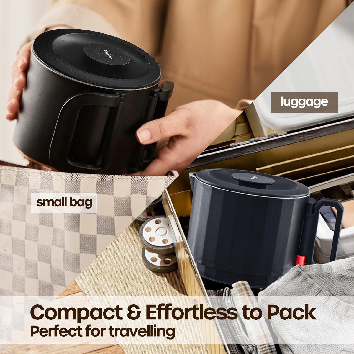 Travel Jug, Universal Kettle Jug, Travel Jug, Stainless Steel Multi Cooker, Foldable Jug, Kettle Jug (PPJ2025)