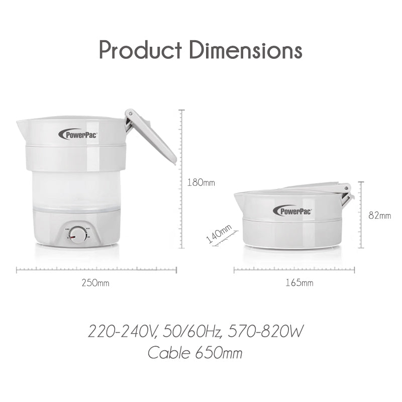 Travel Jug, Foldable Electric Jug, Portable Jug, Electric Jug 0.6L (PPJ2027)