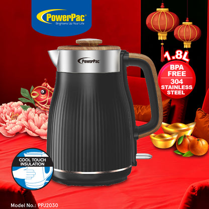 Cordless Kettle Jug, Electric Kettle Jug 1.8L Cool Touch Insulation (PPJ2030BK)