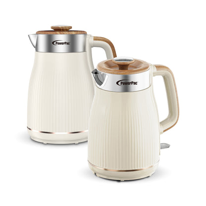 PowerPac Cordless Kettle Jug, Electric Kettle Jug 1.8L Cool Touch Insulation (PPJ2030)White