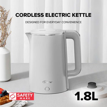 Electric Kettle Jug, Cordless Kettle 1.8L Cool Touch Insulation (PPJ2033GY)